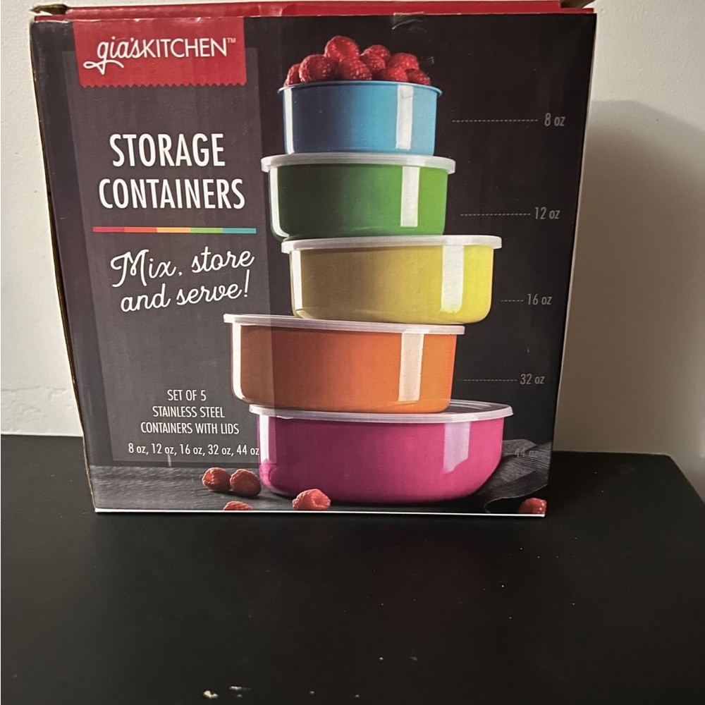 5 stailess steel container with lids